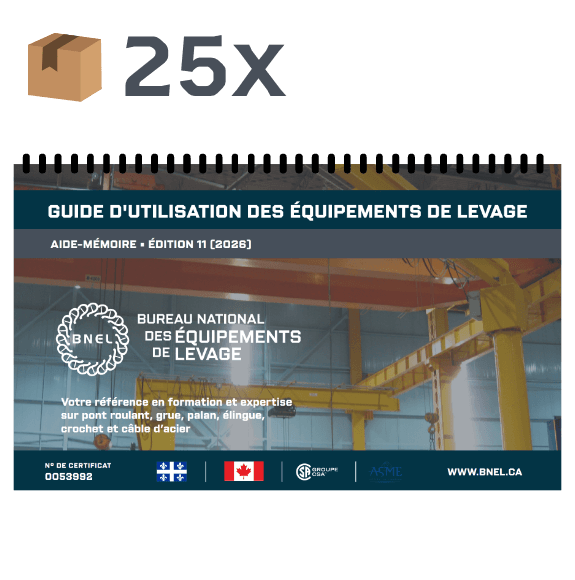25 exemplaires du guide d'utilisation des équipements de levage - Édition 11 (2026)